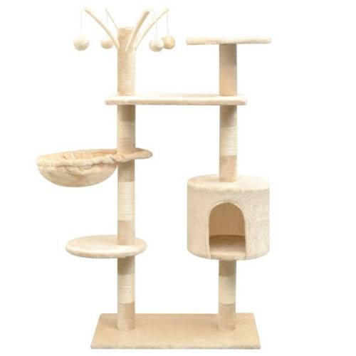 Casa Practica Ansamblu pisici, stâlpi cu funie de sisal, 125 cm, bej