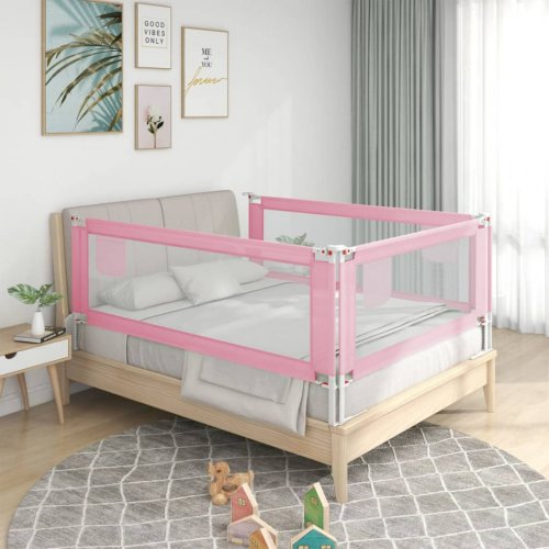 Casa Practica Balustradă de protecție pat copii, roz, 120x25 cm, textil