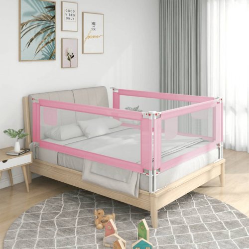 Casa Practica Balustradă de protecție pat copii, roz, 140x25 cm, textil