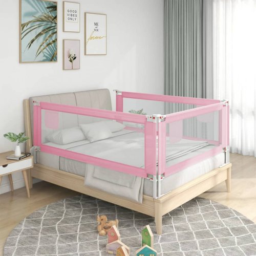 Casa Practica Balustradă de protecție pat copii, roz, 190x25 cm, textil