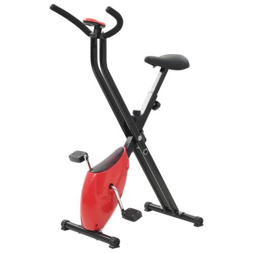 Bicicletă fitness x-bike cu curea de rezistență, roșu