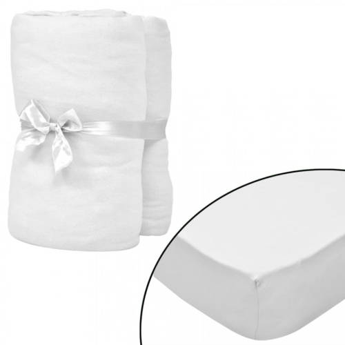 Cearșafuri cu elastic pătuț 4 buc. alb, 40x80 cm jerseu bumbac