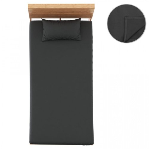 Cearșafuri de pat,negru, 2 buc.,lână de poliester, 100x200 cm