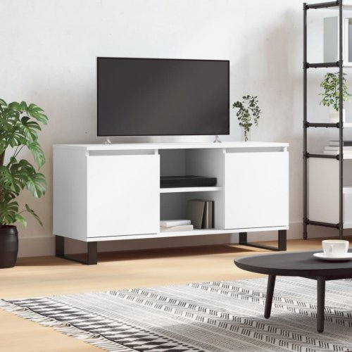 Comodă tv, alb, 104x35x50 cm, lemn compozit