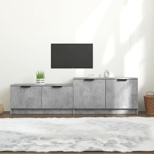 Comodă TV, gri beton, 158,5x36x45 cm, lemn prelucrat