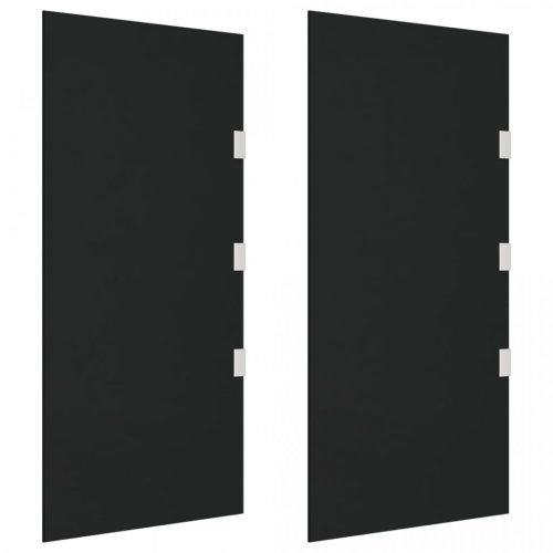 Copertine pentru ușă, 2 buc., sticlă securizată neagră