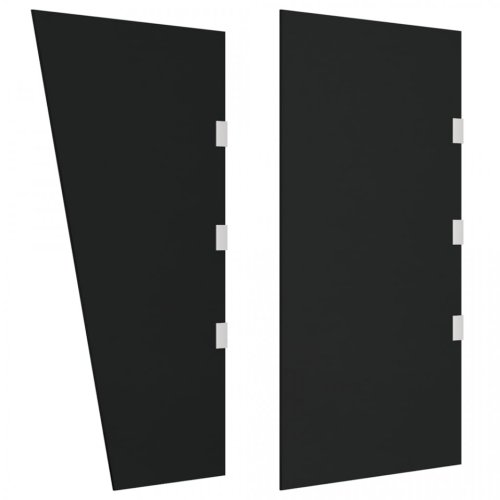Copertine pentru ușă,2 buc ., sticlă securizată neagră