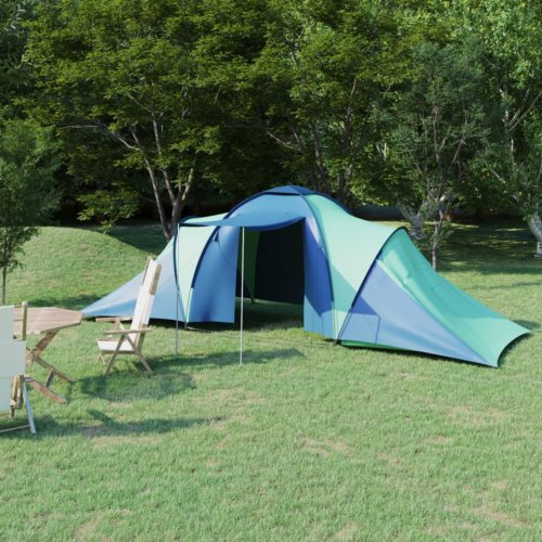 Casa Practica Cort camping, 6 persoane, albastru și verde