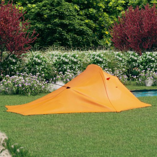 Cort de camping, portocaliu și gri, 317x240x100 cm