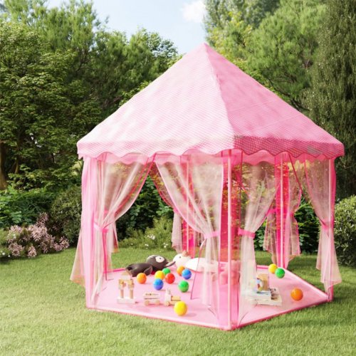 Casa Practica Cort de joacă princess cu 250 de bile, roz, 133x140 cm