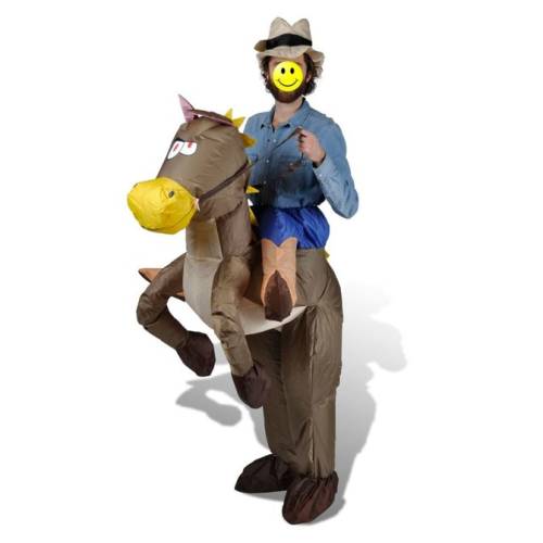 Costum gonflabil cowboy și cal