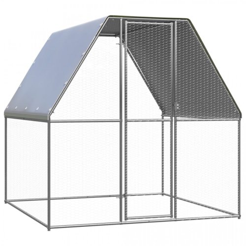 Coteț de exterior pentru păsări, 2x2x2 m, oțel galvanizat