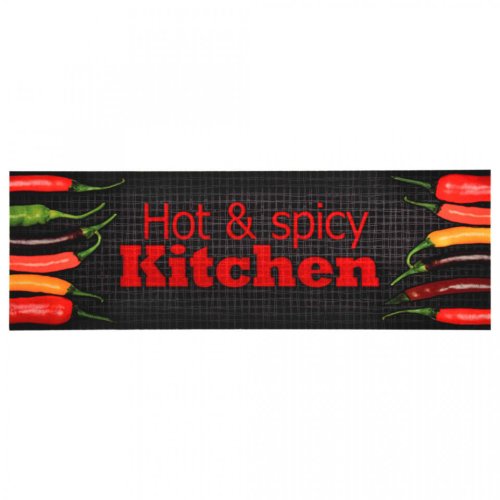 Covoraș bucătărie, imprimeu hot & spicy, 60x300 cm, lavabil