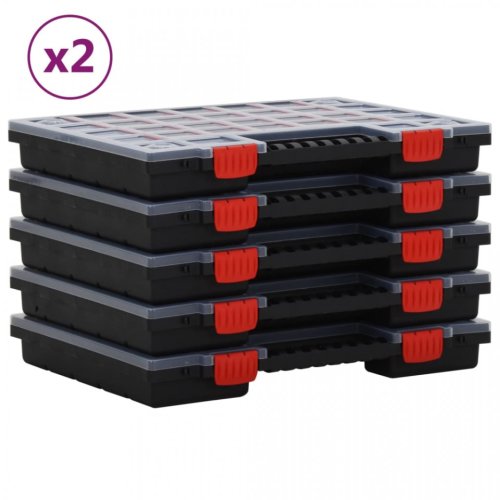 Cutii de organizare, 10 buc., 40x30x5 cm, polipropilenă