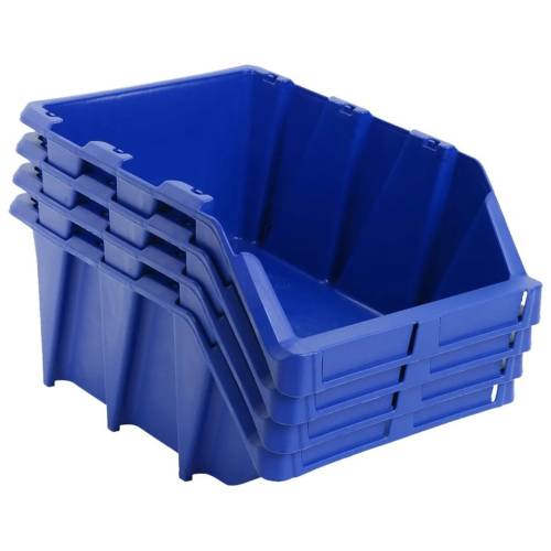 Cutii depozitare stivuibile, 35 buc, 218x360x156 mm, albastru