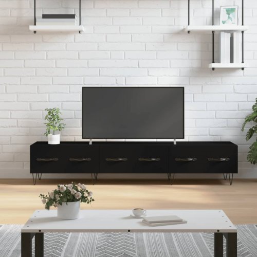 Dulap tv, negru, 150x36x30 cm, lemn prelucrat