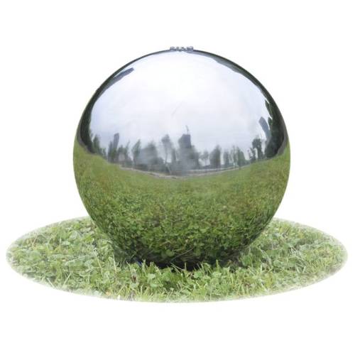 Casa Practica Fântână sferică de grădină cu led-uri, 20 cm, oțel inoxidabil
