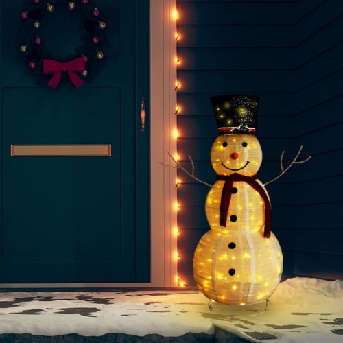 Figurină decorativă crăciun om zăpadă led 120 cm țesătură lux