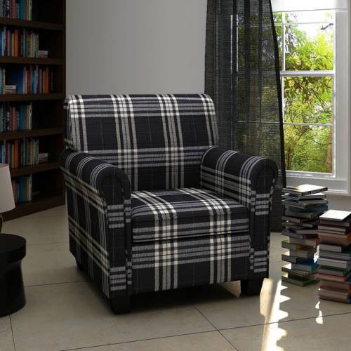 Casa Practica Fotoliu canapea cu pernă de scaun, material textil, negru