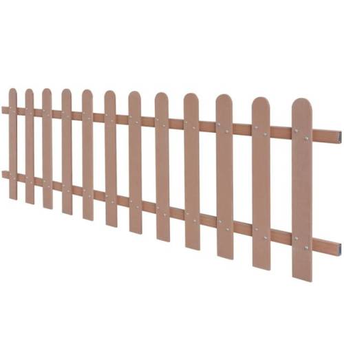 Gard din șipci, lemn compozit, 200 x 60 cm, maro