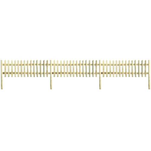 Gard din țăruși cu stâlpi, lemn pin tratat, 5,1 m 110 cm 5/7cm