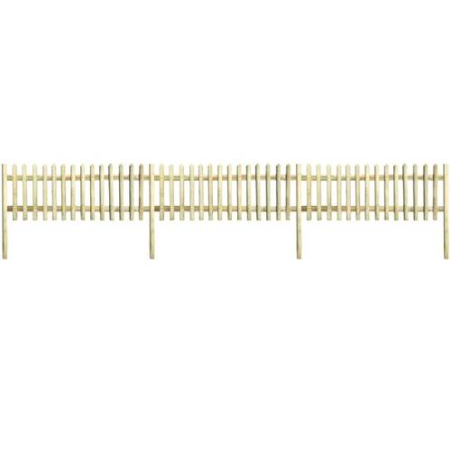 Casa Practica Gard din țăruși cu stâlpi, lemn pin tratat, 5,1 m 150 cm 5/7cm