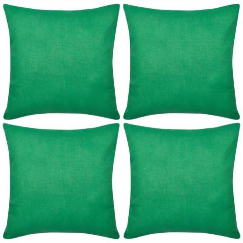 Huse de pernă din bumbac, 50 x 50 cm, verde, 4 buc.