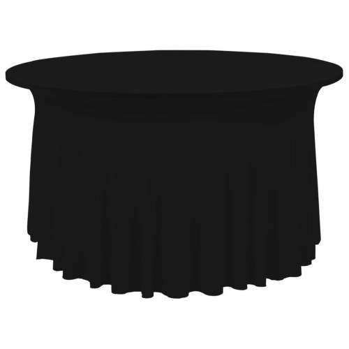 Huse elastice de masă lungi, 2 buc., negru, 150x74 cm