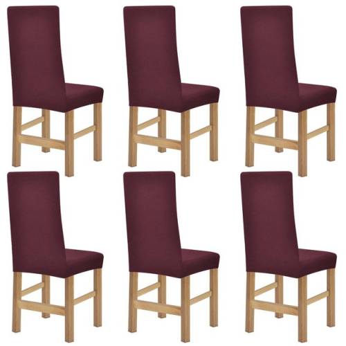 Casa Practica Huse elastice pentru scaune din poliester, burgundy, 6 buc.