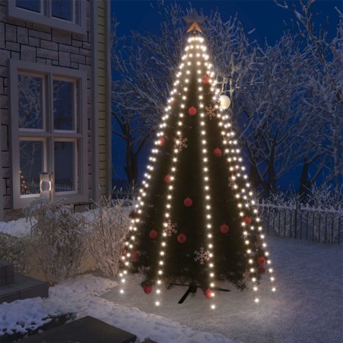 Instalație pom Crăciun tip plasă cu 250 LED-uri alb rece 250 cm