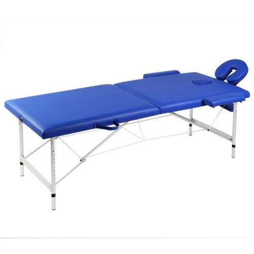 Casa Practica Masă de masaj pliabilă 2 părți cadru din aluminiu albastru
