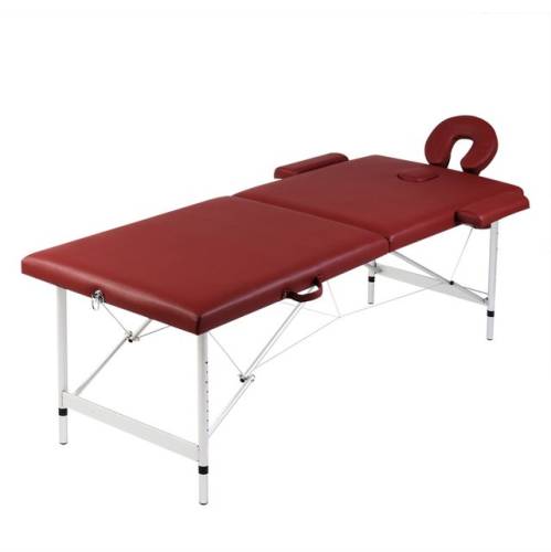 Casa Practica Masă de masaj pliabilă 2 părți cadru din aluminiu roșu