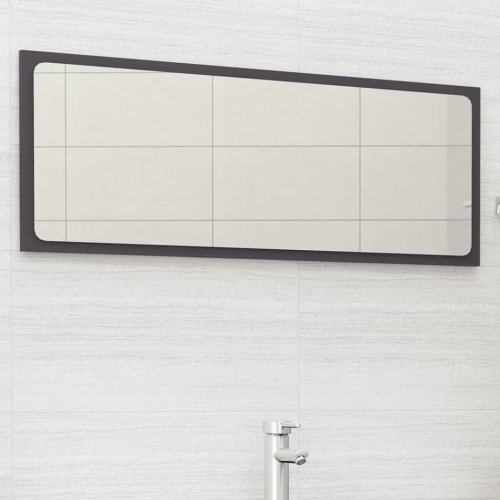Oglindă de baie, gri, 100x1,5x37 cm, pal