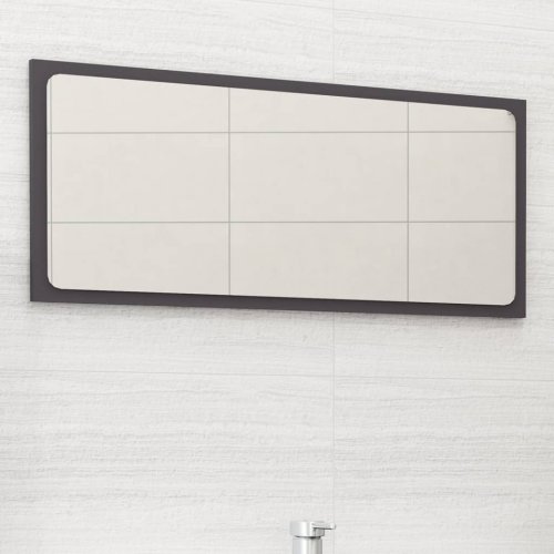 Oglindă de baie, gri, 80x1,5x37 cm, pal
