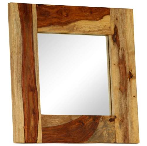 Oglindă, lemn masiv de sheesham, 50 x 50 cm