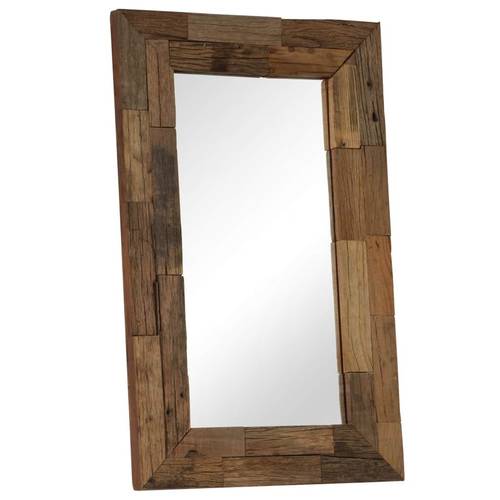 Oglindă, lemn masiv din traverse, 50 x 80 cm