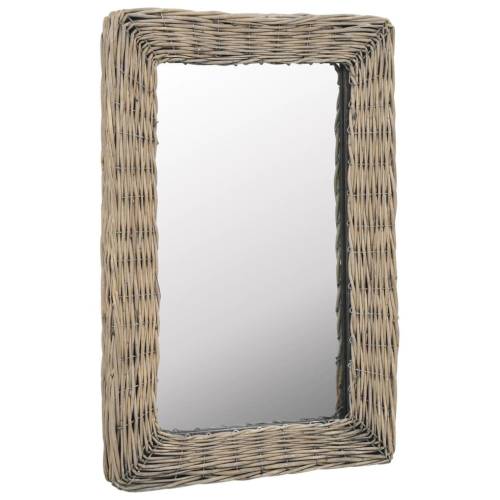 Oglindă, maro, 40 x 60 cm, răchită