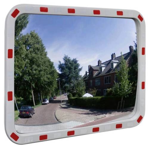 Casa Practica Oglindă rutieră dreptunghiulară convexă cu reflectoare, 60 x 80 cm