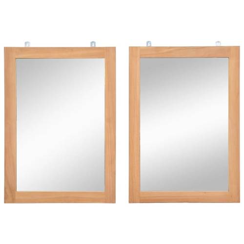 Oglinzi de perete, 2 buc., 50 x 70 cm, lemn masiv de tec