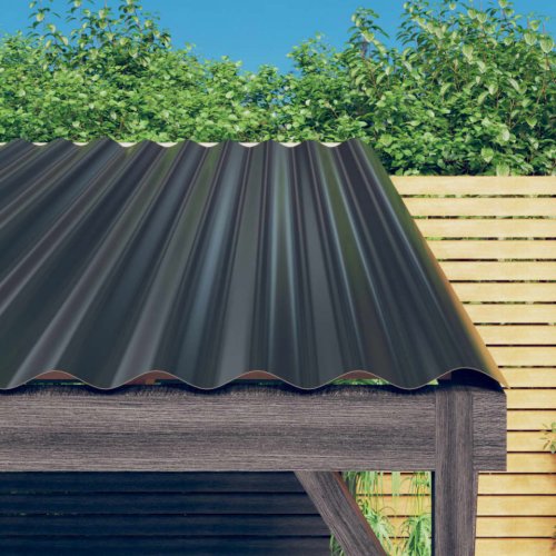 Panouri de acoperiș 12 buc. oțel vopsit antracit 80x36 cm