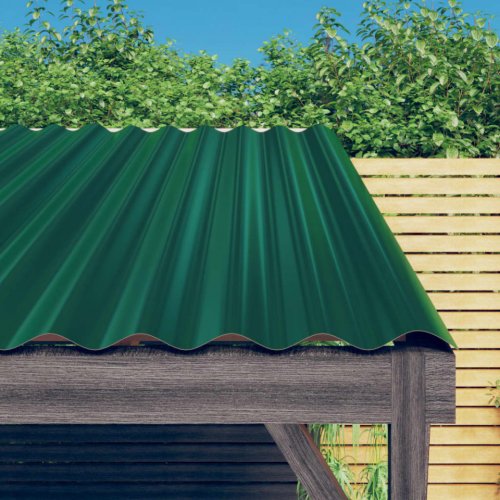 Panouri de acoperiș 12 buc. oțel vopsit verde 80x36 cm