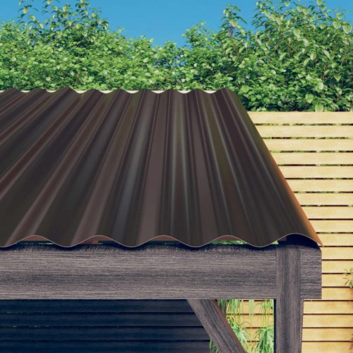 Panouri de acoperiș 36 buc. oțel vopsit maro 80x36 cm