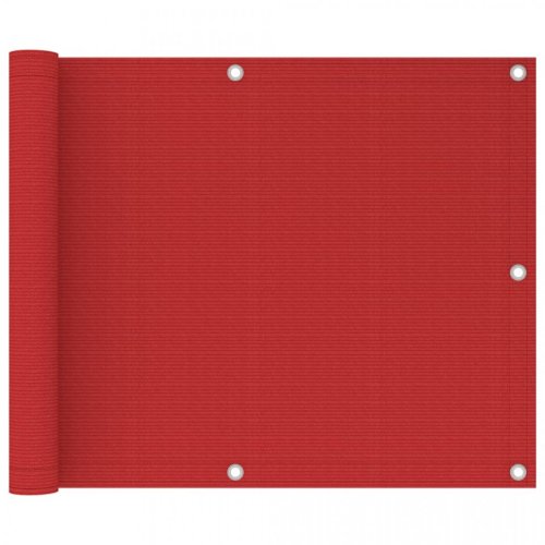 Paravan de balcon, roșu, 75x300 cm, hdpe
