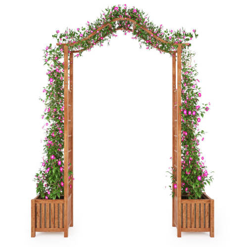 Pergolă de grădină cu jardiniere, 180x40x218 cm, lemn acacia