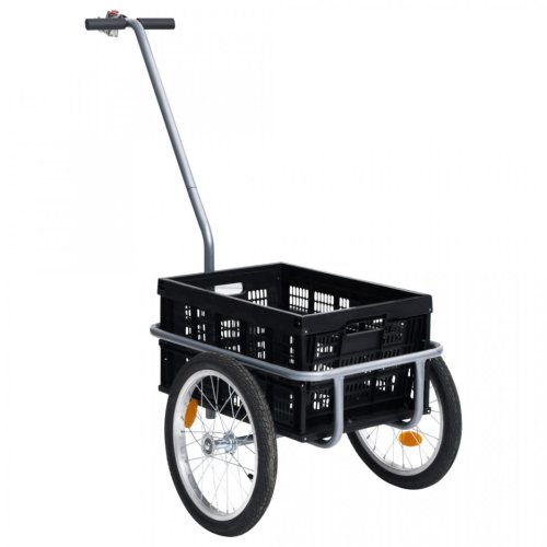 Casa Practica Remorcă bicicletă & cutie transport pliabilă 50 l negru 150 kg