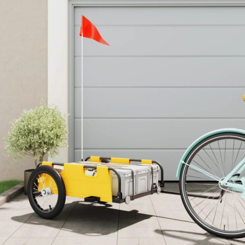 Casa Practica Remorcă de bicicletă pentru marfă galben textil oxford și fier