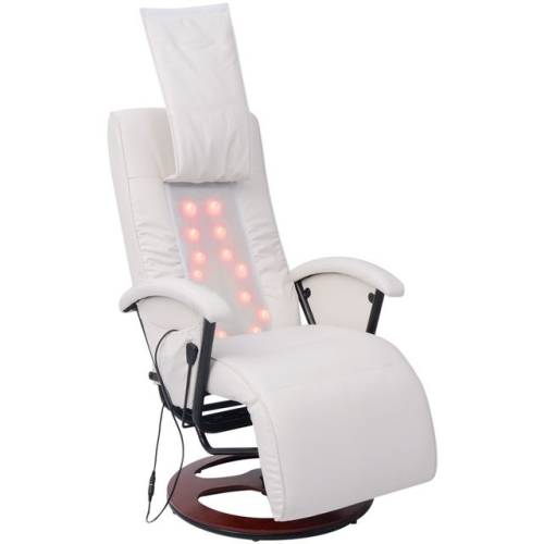 Scaun pentru masaj shiatsu tapițat pe jumătate în pu, alb