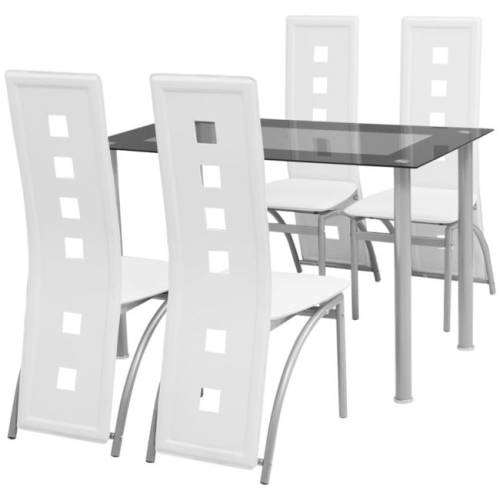 Casa Practica Set masă cu scaune, 5 piese, alb