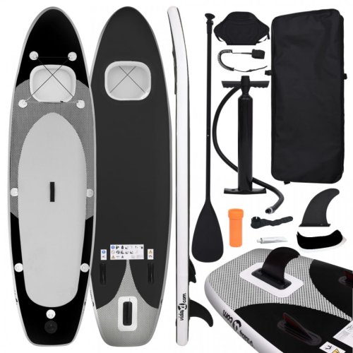 Casa Practica Set placă paddleboarding gonflabilă, negru, 360x81x10 cm