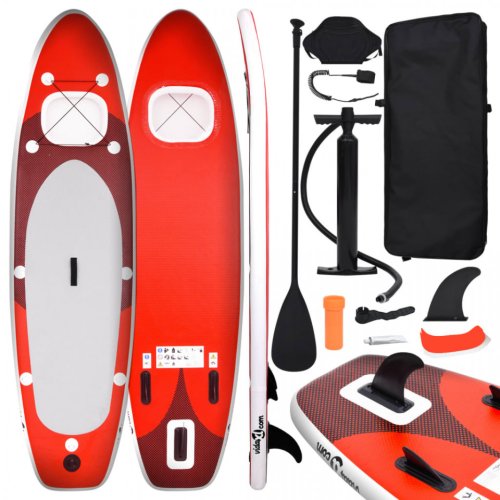Casa Practica Set placă paddleboarding gonflabilă, roşu, 300x76x10 cm